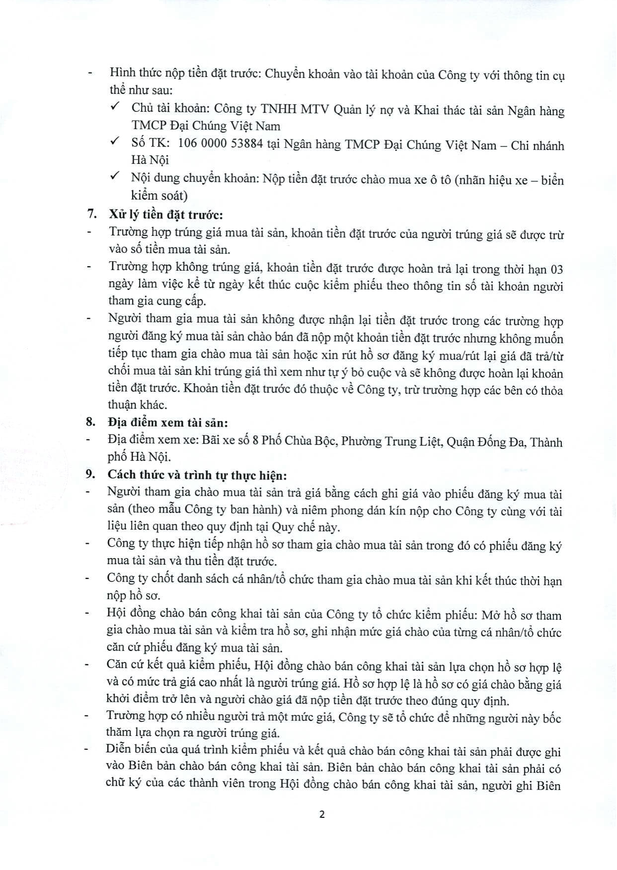 Thông báo chào giá lần 2 xe Kia_0001_2