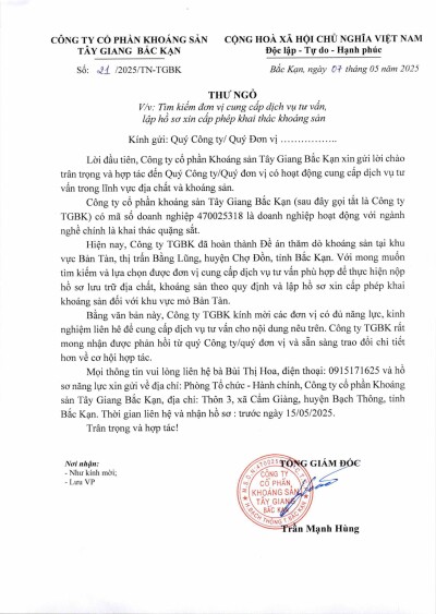 Tìm kiếm đơn vị cung cấp dịch vụ tư vấn,  lập hồ sơ xin cấp phép khai thác khoáng sản