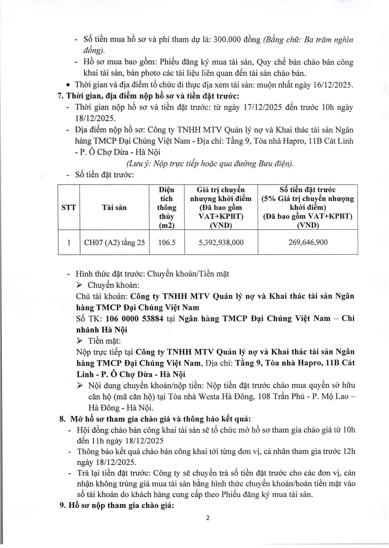 251210_TB c&ocirc;ng khai ch&agrave;o b&aacute;n căn CH07 (A2_ tầng 25 t&ograve;a nh&agrave; Westa HĐ_2