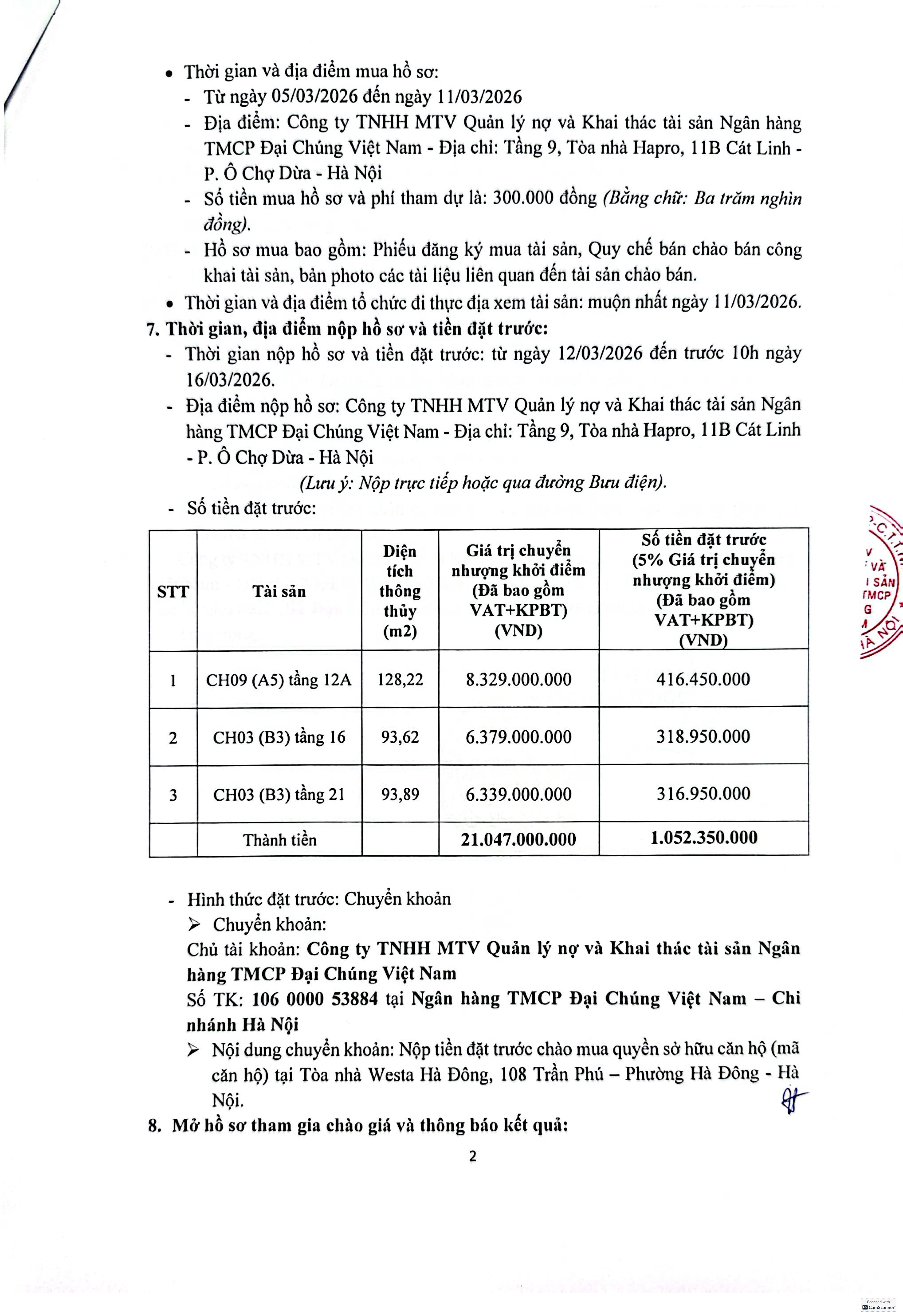 260305_TB ch&agrave;o b&aacute;n c&ocirc;ng khai 3 căn Westa HĐ lần 2_2